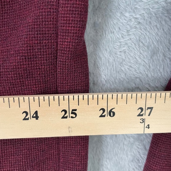 LL Bean Henley Mens XL Tall Burgundy Thermal Long Sleeve Shirt Rugged Classic - Picture 7 of 9